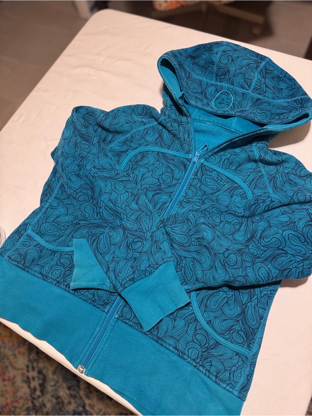 Rare Lululemon Scuba Zip Hoodie Aqua Swirls